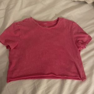 Cotton Cropped Pink Gap Tee